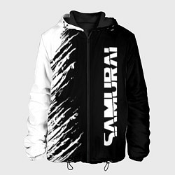 Куртка с капюшоном мужская Самурай штрихи - киберпанк 2077, цвет: 3D-черный
