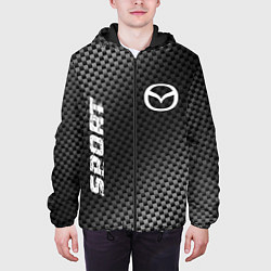 Куртка с капюшоном мужская Mazda sport carbon, цвет: 3D-черный — фото 2