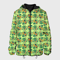 Куртка с капюшоном мужская Паттерн флоры, цвет: 3D-черный