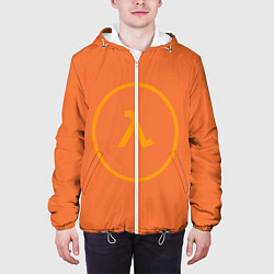 Куртка с капюшоном мужская Half-Life оранжевый, цвет: 3D-белый — фото 2