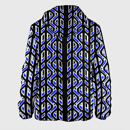 Мужская куртка Чёрно-синий паттерн конструкция / 3D-Белый – фото 2