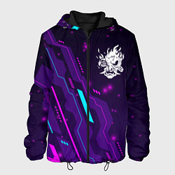 Куртка с капюшоном мужская Cyberpunk 2077 neon gaming, цвет: 3D-черный