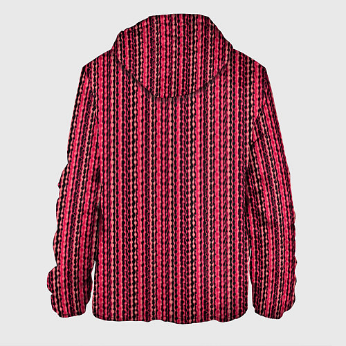 Мужская куртка Красно-розовый искажённые полосы / 3D-Черный – фото 2
