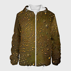 Куртка с капюшоном мужская Золотые камушки, цвет: 3D-белый