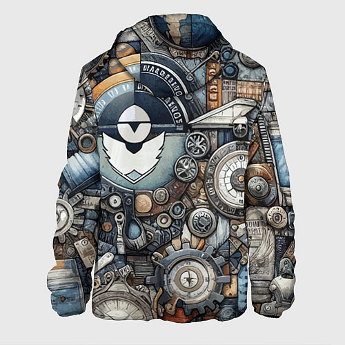 Мужская куртка Механистический паттерн - авангард нейросеть / 3D-Черный – фото 2