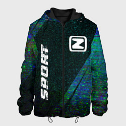 Куртка с капюшоном мужская Zotye sport glitch blue, цвет: 3D-черный