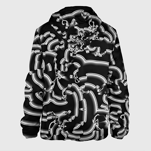Мужская куртка Абстрактные объемные рельефы / 3D-Белый – фото 2