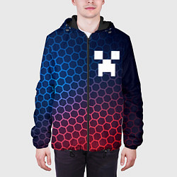 Куртка с капюшоном мужская Minecraft неоновые соты, цвет: 3D-черный — фото 2