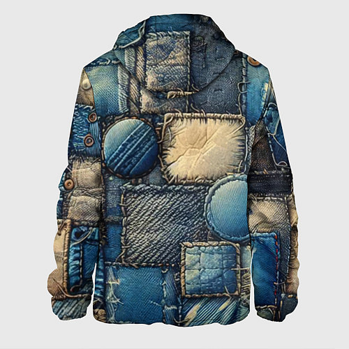 Мужская куртка Denim patchwork - ai art / 3D-Белый – фото 2