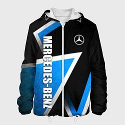 Куртка с капюшоном мужская Mercedes - blue metal, цвет: 3D-белый