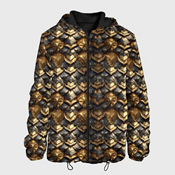 Куртка с капюшоном мужская Золотистая текстурная броня, цвет: 3D-черный