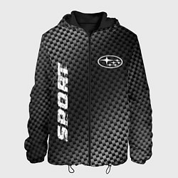 Куртка с капюшоном мужская Subaru sport carbon, цвет: 3D-черный