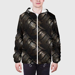 Куртка с капюшоном мужская Классическая старая броня текстура, цвет: 3D-белый — фото 2