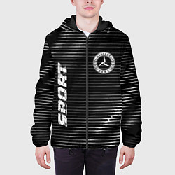 Куртка с капюшоном мужская Mercedes sport metal, цвет: 3D-черный — фото 2