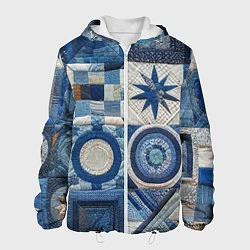 Куртка с капюшоном мужская Denim patchwork - ai art, цвет: 3D-белый