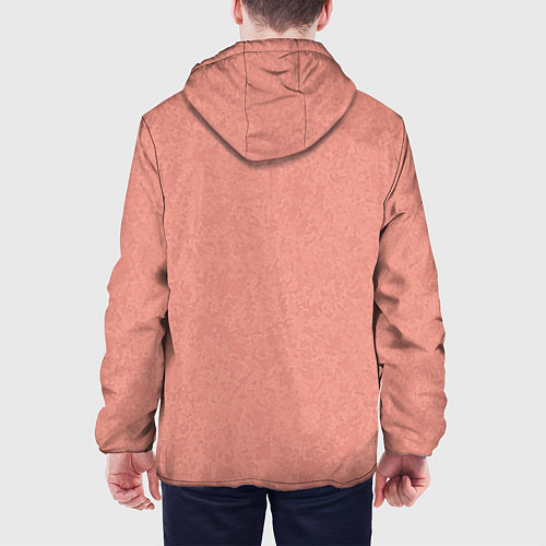 Мужская куртка Однотонный персиковый текстура / 3D-Черный – фото 4