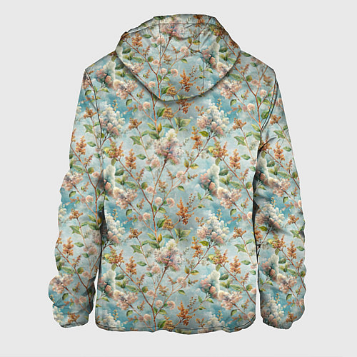 Мужская куртка Сирень цветы паттерн / 3D-Белый – фото 2