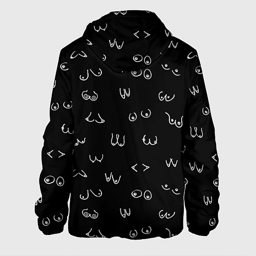 Мужская куртка Мультяшные груди / 3D-Белый – фото 2