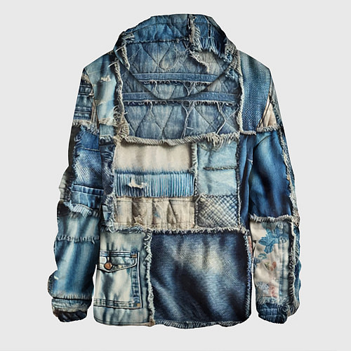 Мужская куртка Patchwork denim - vogue / 3D-Белый – фото 2