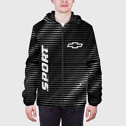 Куртка с капюшоном мужская Chevrolet sport metal, цвет: 3D-черный — фото 2