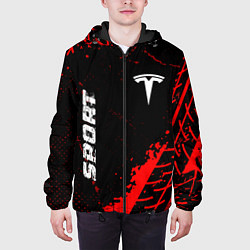 Куртка с капюшоном мужская Tesla red sport tires, цвет: 3D-черный — фото 2