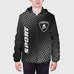Куртка с капюшоном мужская Lamborghini sport carbon, цвет: 3D-черный — фото 2