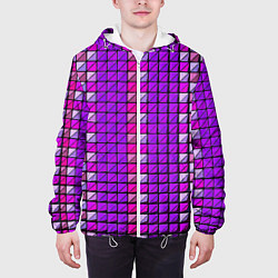 Куртка с капюшоном мужская Фиолетовые плитки, цвет: 3D-белый — фото 2