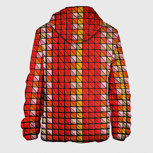 Мужская куртка Красные плитки / 3D-Белый – фото 2