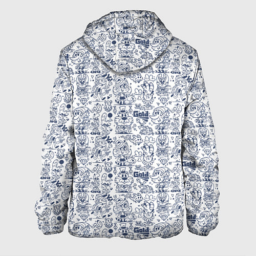 Мужская куртка Человечки и животные скетч / 3D-Черный – фото 2