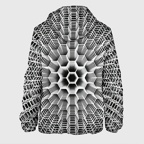 Мужская куртка Бесконечный гексагональный каркас / 3D-Белый – фото 2