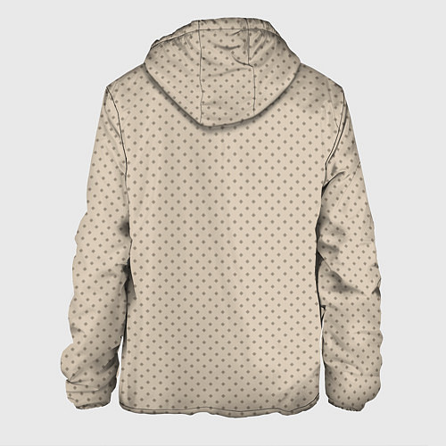 Мужская куртка Тёмно-бежевый однотонный в мелкий рисунок ромбы / 3D-Белый – фото 2
