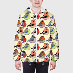 Куртка с капюшоном мужская Веселые птички, цвет: 3D-белый — фото 2