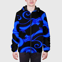 Куртка с капюшоном мужская Призрачное тату дракона, цвет: 3D-черный — фото 2