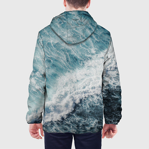 Мужская куртка Морская бирюзовая волна / 3D-Черный – фото 4
