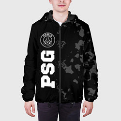 Куртка с капюшоном мужская PSG sport на темном фоне по-вертикали, цвет: 3D-черный — фото 2