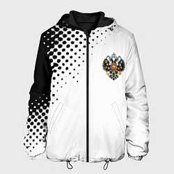 Куртка с капюшоном мужская Герб РФ спорт абстракция, цвет: 3D-черный