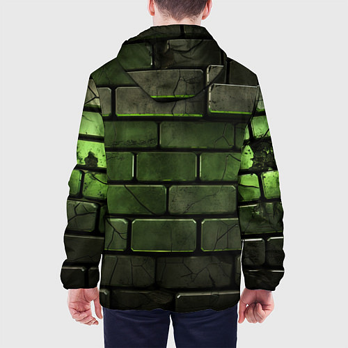 Мужская куртка Зеленые неоновые кирпичи / 3D-Черный – фото 4