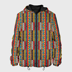 Куртка с капюшоном мужская Африканские полоски, цвет: 3D-черный