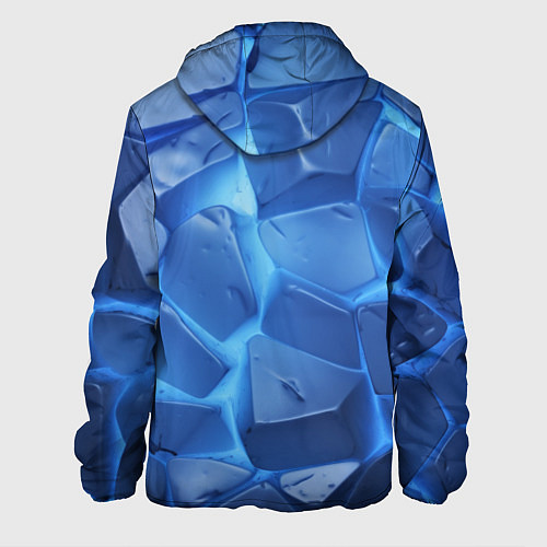 Мужская куртка Синие ледяные плиты с разломом / 3D-Белый – фото 2