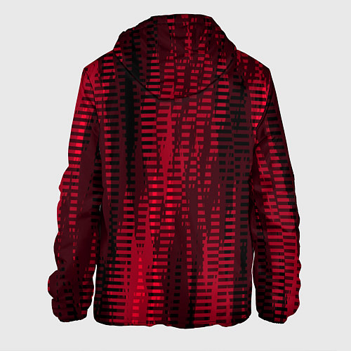 Мужская куртка Тёмный красный абстрактные полосы / 3D-Черный – фото 2