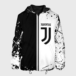 Куртка с капюшоном мужская Juventus краски текстура спорт, цвет: 3D-черный