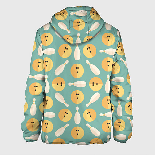 Мужская куртка Паттерн с кеглями и шарами для боулинга / 3D-Черный – фото 2