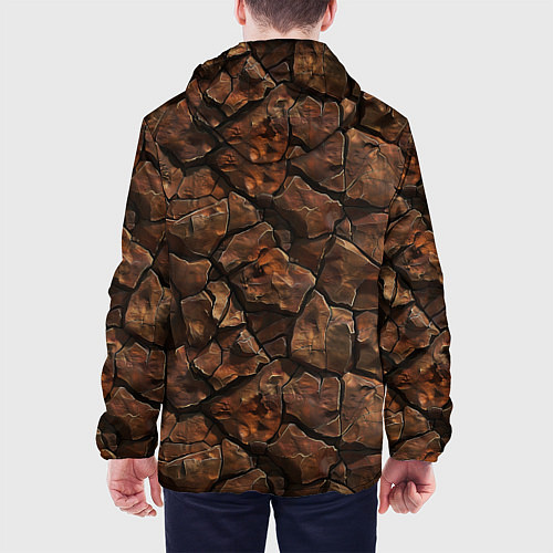Мужская куртка Элементаль земли текстура / 3D-Черный – фото 4