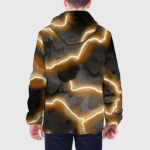 Мужская куртка Электрический удар молнии паттерн / 3D-Черный – фото 4