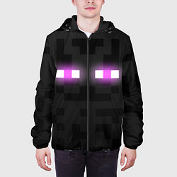 Куртка с капюшоном мужская Эндермен майнкрафт, цвет: 3D-черный — фото 2