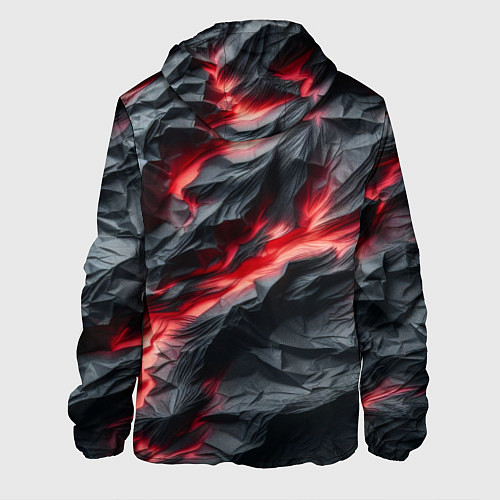 Мужская куртка Раскаленная лава на горных камнях / 3D-Черный – фото 2