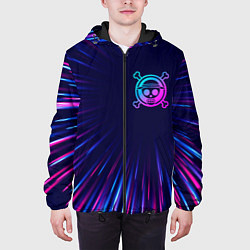 Куртка с капюшоном мужская One Piece neon blast lines, цвет: 3D-черный — фото 2