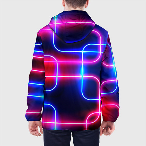Мужская куртка Светящиеся неоновые дуги / 3D-Черный – фото 4