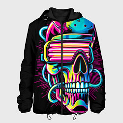 Мужская куртка Cyber skull - ai art neon