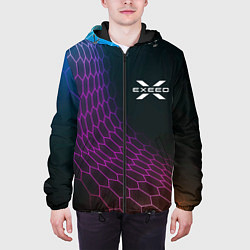 Куртка с капюшоном мужская Exeed neon hexagon, цвет: 3D-черный — фото 2
